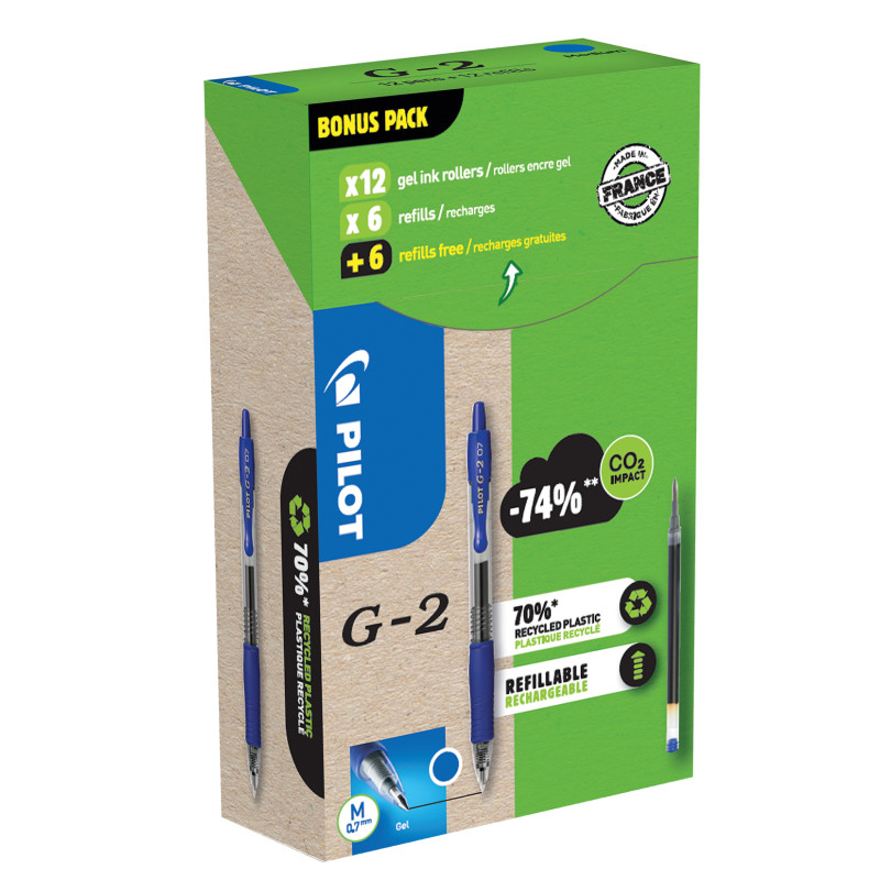 Gel roler G2 Green pack 12+12